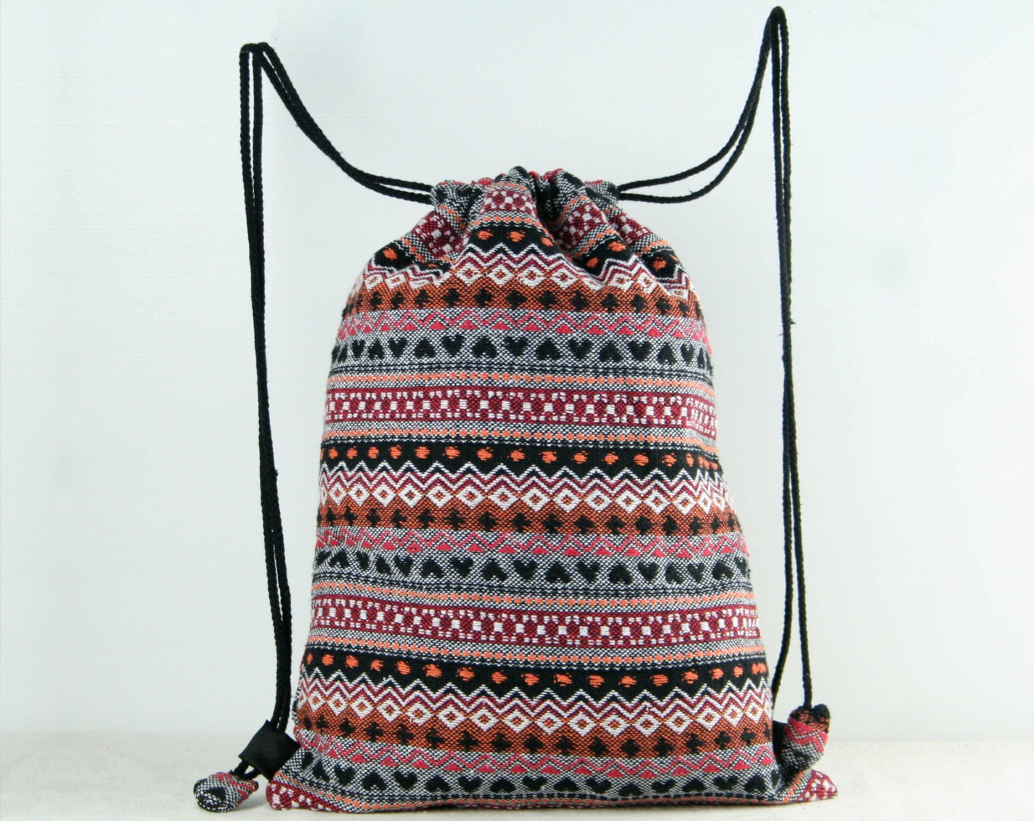 Tribal Woven Drawstring Bag/ Backpack Gym Bag Cloth Bag Shoe