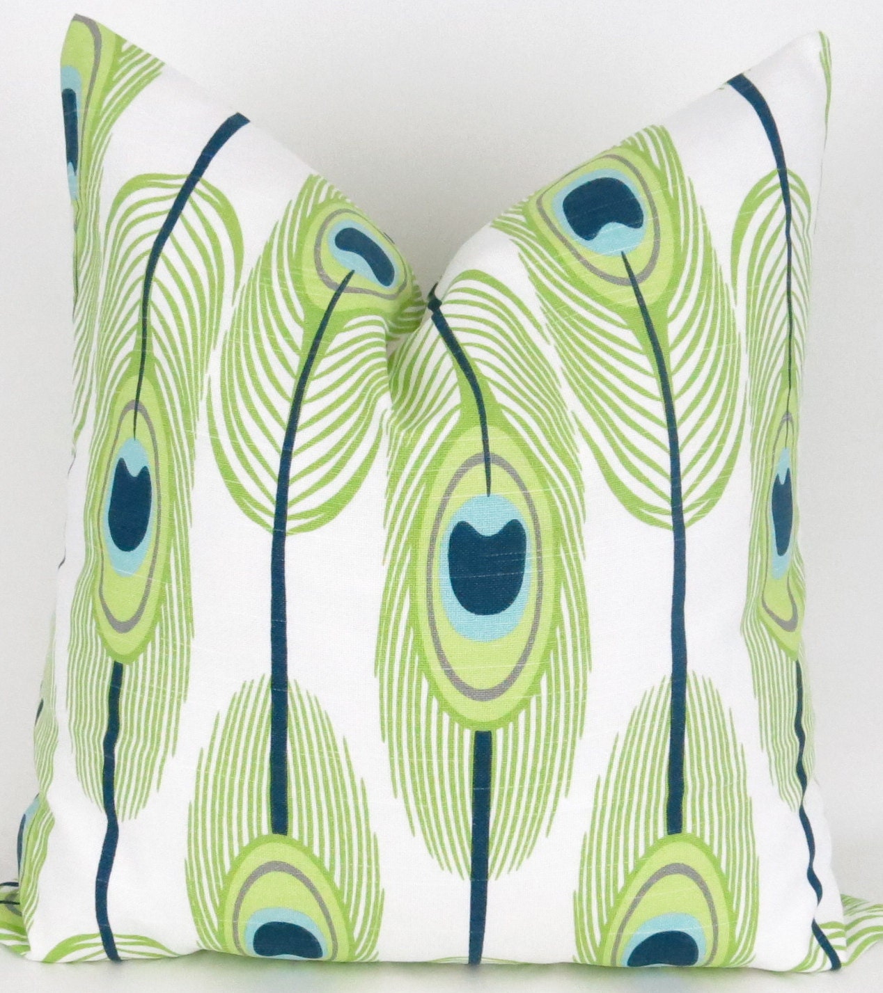 Peacock Feathers Pillow Cover MANY SIZES by DeliciousPillows