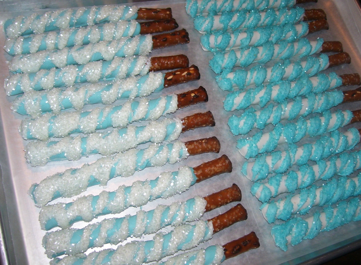 Pretzel Rods Chocolate Covered Pretty in Blue and White