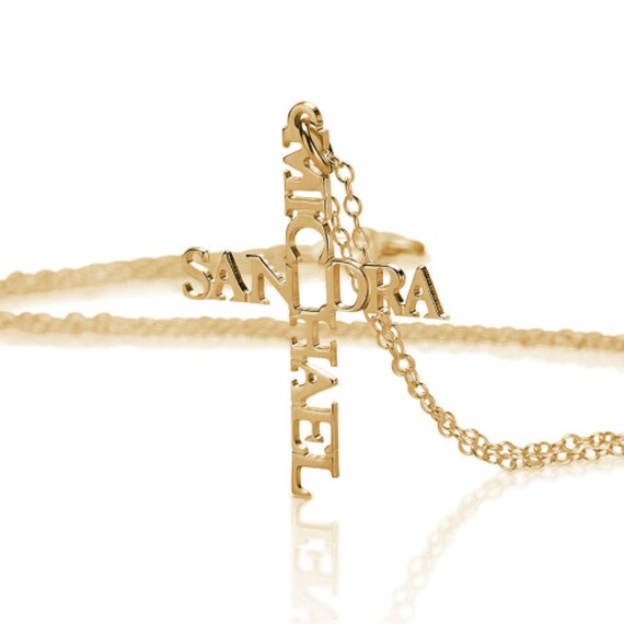 Name cross necklace personalized with by PersonalizedNecklace