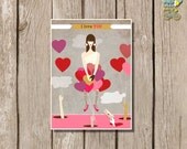 Valentine's Day Printable Card hearts- Card for Boyfriend or Girlfriend- printable file - PDF Il_170x135