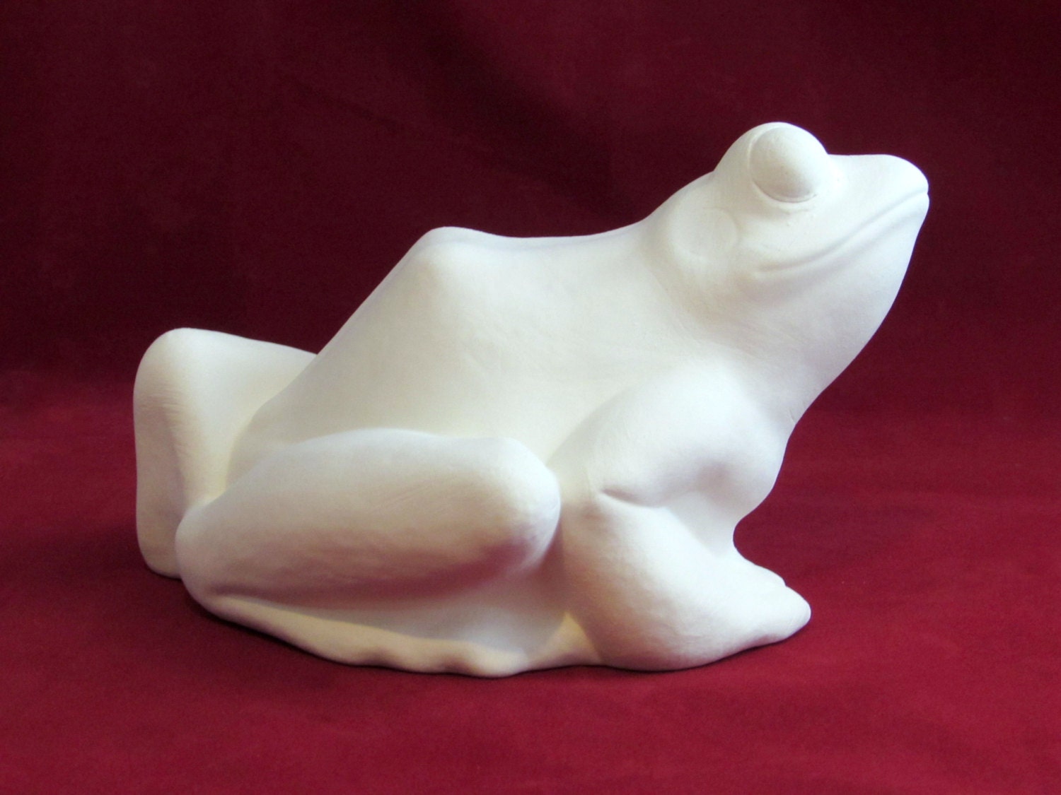 Ceramic Ready to Paint Garden Frog Bisque Frog