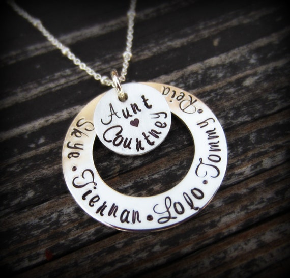 Personalized Aunt Necklace-Sterling Silver Aunt by EllenBKeepsakes