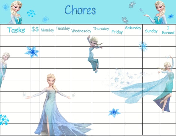 clothing toddlers avengers for Printable Elsa Chore Instant File Download Chart JPEG