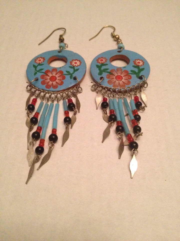 Hand painted earrings by AcllacunaEarrings on Etsy