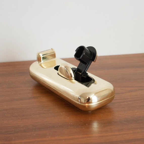 Brass or gold tape dispenser Eldon 1980s glam office