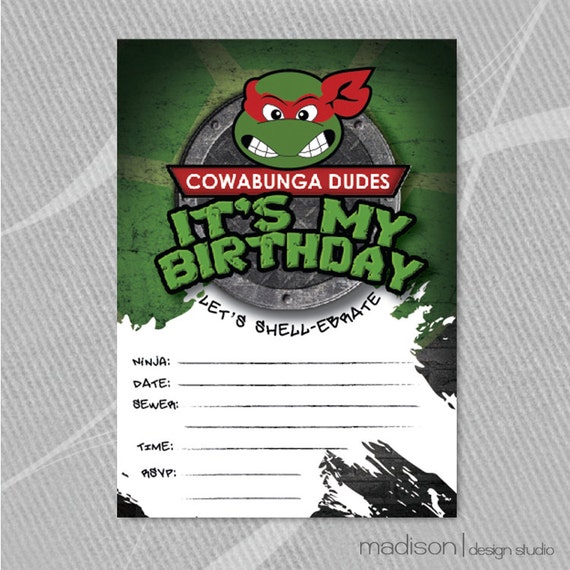 Teenage Mutant Ninja Turtles Invitation Template