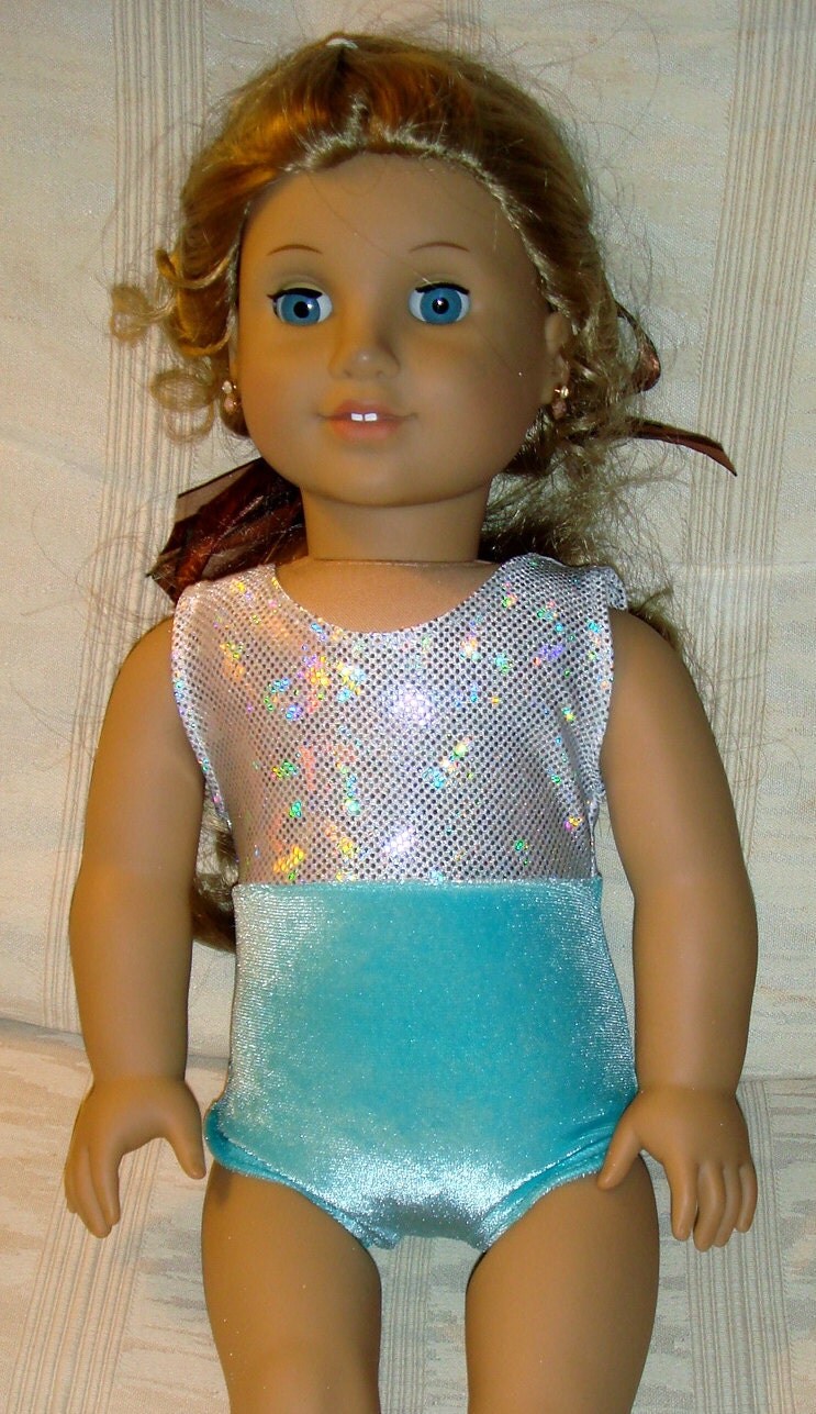 American Girl Doll Gymnastics Leotards Frozen Ice and Aqua Blue Doll