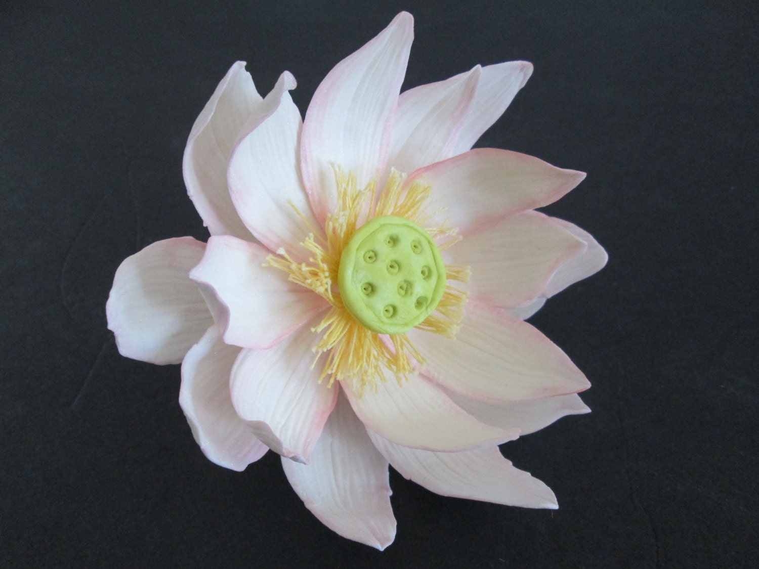 sacred lotus sugar flowers cake topper blue gum paste edible