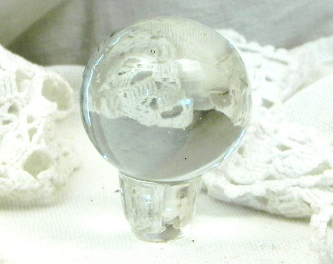 Antique French Solid Blown Glass Bottle or Carafe Stopper / Wine / Shabby Chic / French Country Decor / Retro Vintage Home / Crystal Ball Antique French Solid Blown Glass Bottle or Carafe Stopper / Wine / Shabby Chic / French Country Decor / Retro Vintage Home / Crystal Ball