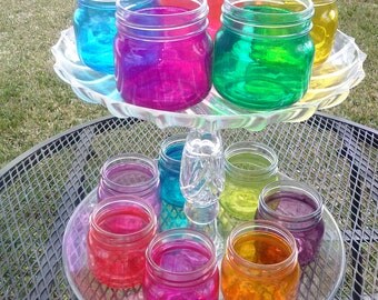 Colored Mason Jar Martini - Wine Glasses - 8oz - Mini Desserts- Set of 6 - Bachelorette Parties - Wedding - Baby Showers
