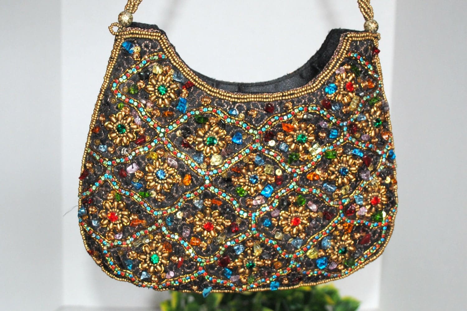 Colorful Beaded Evening Bag Embroidered and by Purpose4Everything