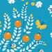 CLEARANCE - Meadow Blossoms Blue - 1/2 Yard - Cloud 9 Fabric - 100% OE100 certified organic cotton
