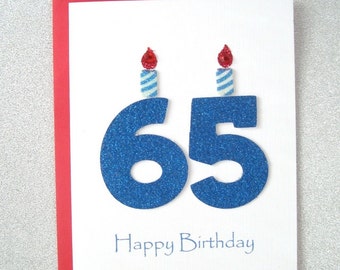 Popular items for 65th birthday card on Etsy