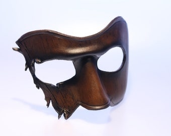 steampunk leather mask ,made to order