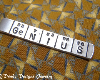 Skinny Tie Clip science jewelry for men geek tie clip chemistry geekery