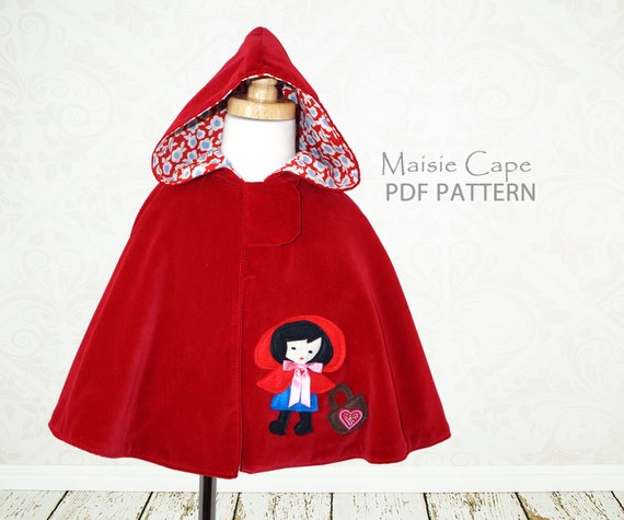 Cape pattern Girls PDF sewing pattern by MyChildhoodTreasures