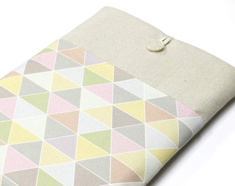 Pastel Triangles Laptop Cover, 14" Laptop case, 15" Laptop Sleeve, Geometry Laptop Case, Padded 13" Laptop Sleeve case, front pocket case