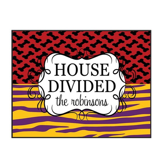 House Divided Doormat Personalized Door Mat Tiger Collegiate Rug ...
