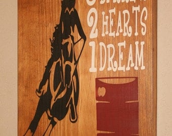 barrel racing wall decor cowgirl wall art cowgirl decor custom wood sign western wall hanging barrel racer 3 barrels 2 hearts 1 dream - Western Wall Decor barrel racing wall decor cowgirl wall art cowgirl decor custom wood sign western wall hanging barrel racer 3 barrels 2 hearts 1 dream - Western Wall Decor
