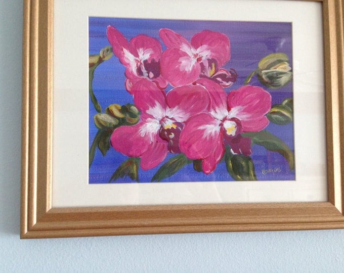 Pink Orchids in a 14 x 16 Gold Frame