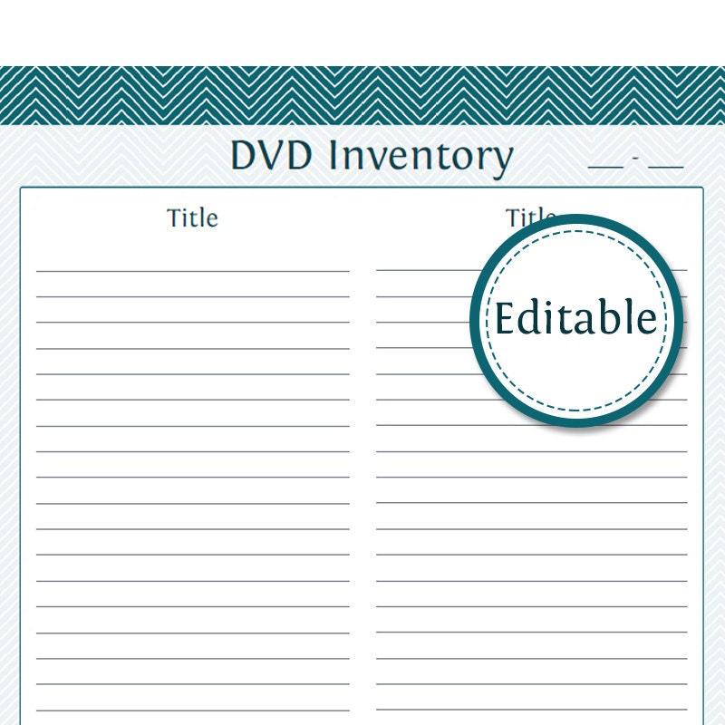 DVD Inventory also included is the Lent Items Printable