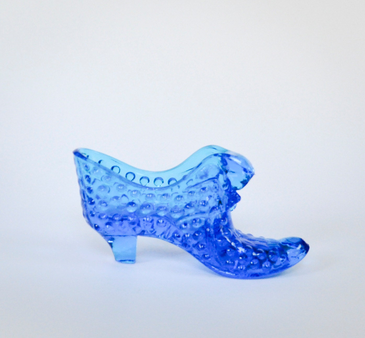 Cobalt Blue Fenton Glass Shoe by OllyOxes on Etsy