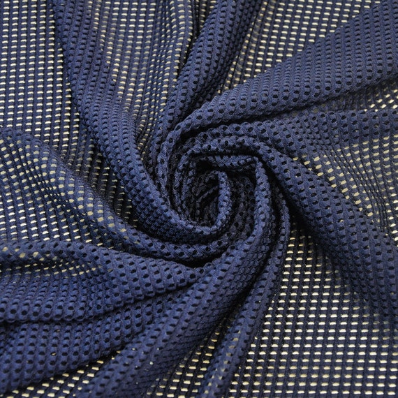 Navy Stretch Mesh Fabric Soft Mesh Stretch Fabric 1 Yard