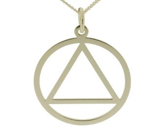 Sterling Silver Sobriety Jewellery Sobriety Symbol Pendant Necklace - Sobriety Gift - with 925 Silver Chain Option and Gift Box