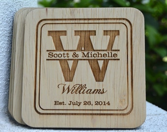 Personalized Coasters, Wedding Favors, Rustic Wedding, Monogrammed Groomsmen Gifts, Country Charm