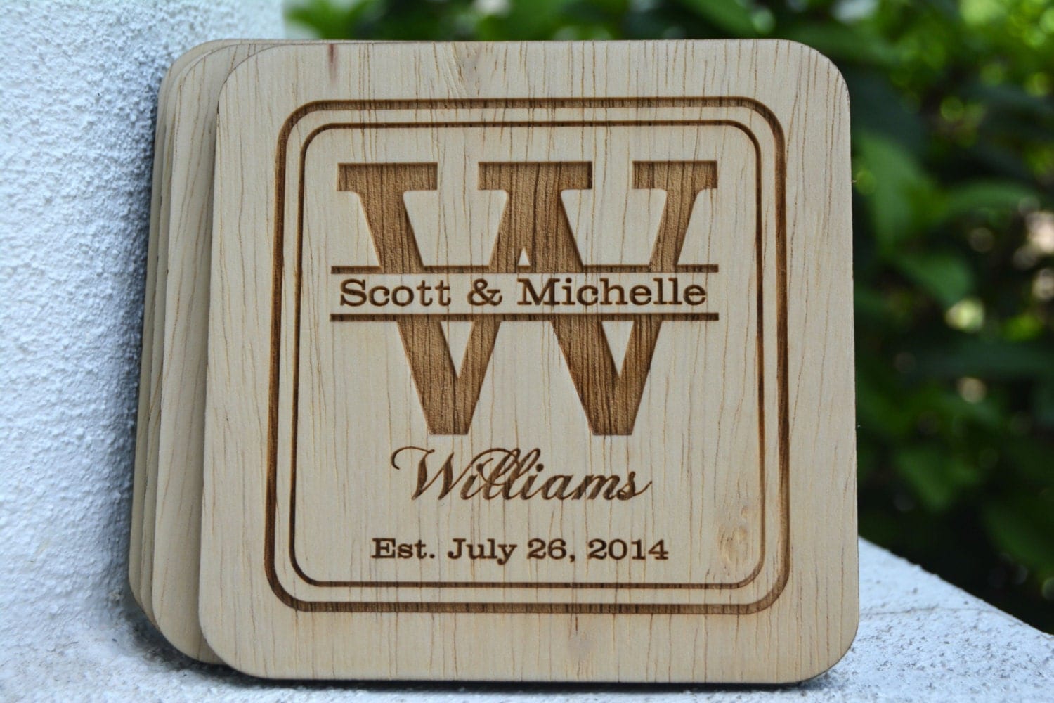 Personalized Coasters Wedding Favors Rustic Wedding