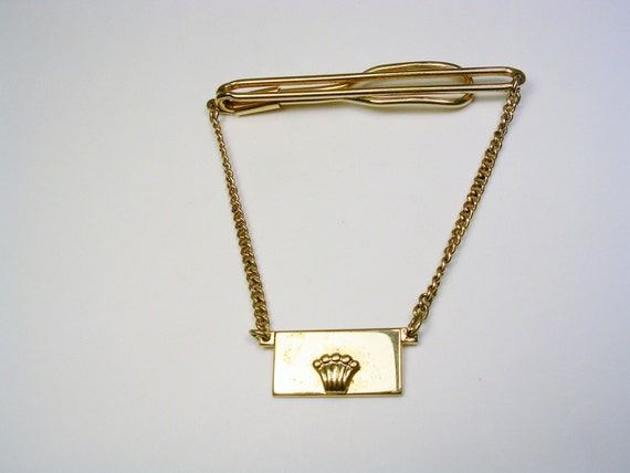 Vintage gold tone SWANK TIE CHAIN / tie Clip/ by unclesteampunk