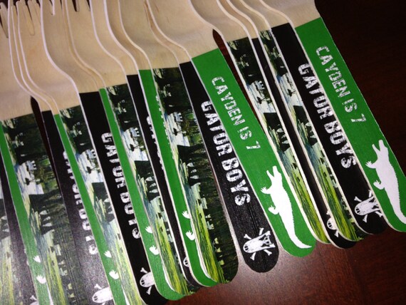 24 Wooden Forks or Spoons- Gator Boys Il_570xn