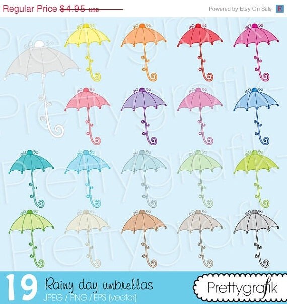 40% OFF SALE 19 umbrella clipart commercial use, vector graphics, digital clip art, digital images - CL497 Il_570xn