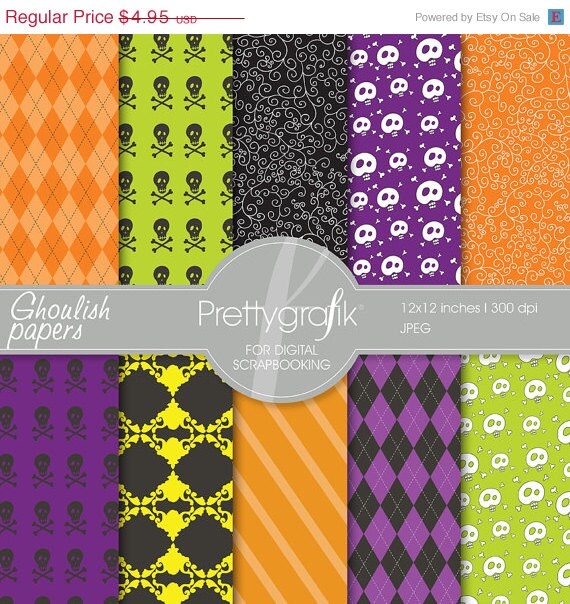 60% OFF SALE Halloween digital paper, commercial use, scrapbook papers, background - PS555 Il_570xn