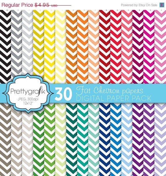 60% OFF SALE fat chevron digital paper, commercial use, scrapbook papers, background - PS585 Il_570xn