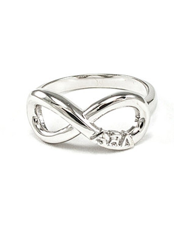 Alpha Xi Delta Sterling Silver Infinity Ring