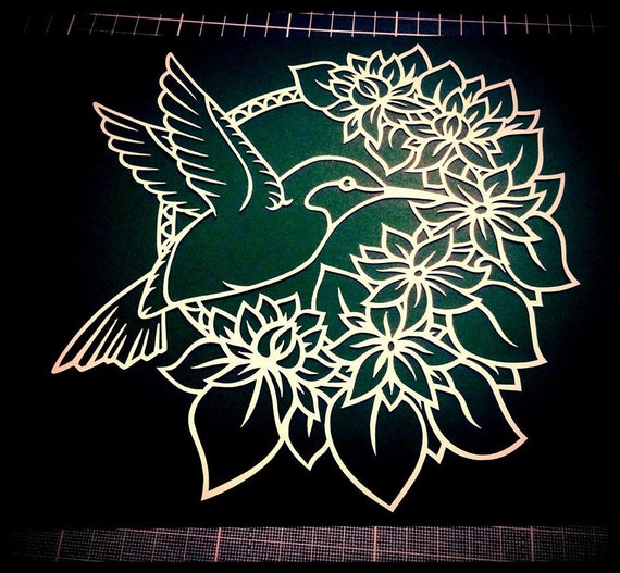 Paper Hummingbird Template the hummingbird cyo papercutting template by treefrogstrinkets