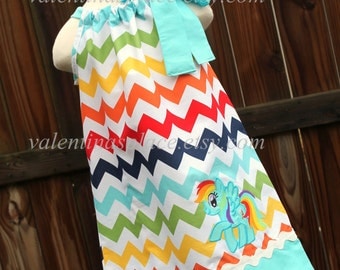 Adorable My little pony Rainbow Dash in Hallter Style or Pillowcase dress