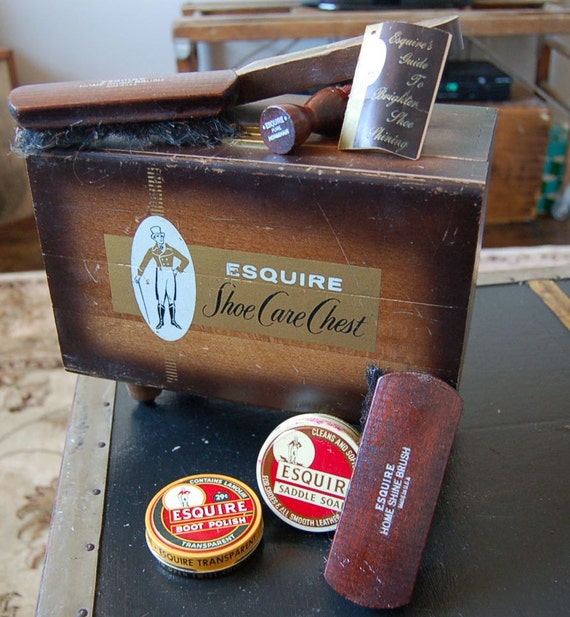 Items similar to Vintage Esquire Shoe Care Chest Shoe
