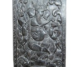 Indian Wall Panels Dancing Ganesha Hand Carved Door Panel Vastu- Veda Decor 72" X 36"