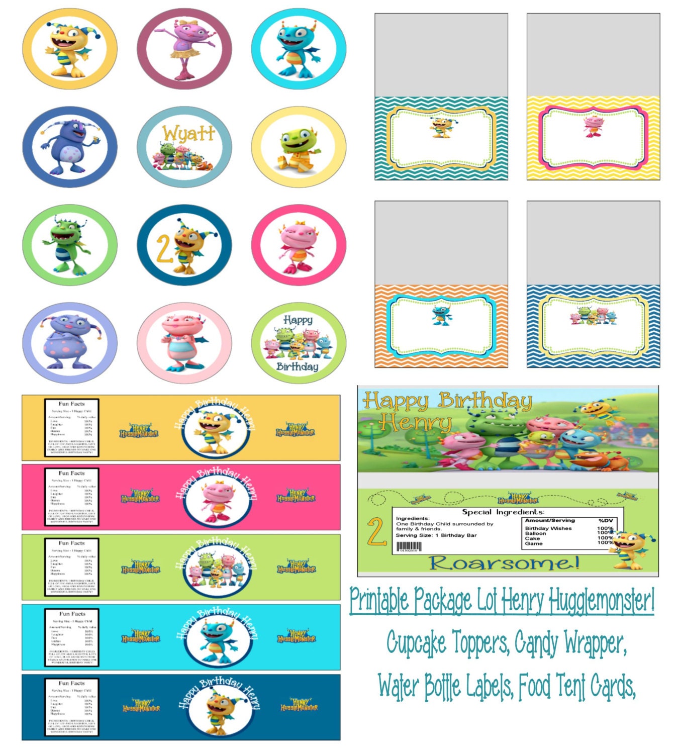 Disney Henry Hugglemonster Birthday Party Printable Lot