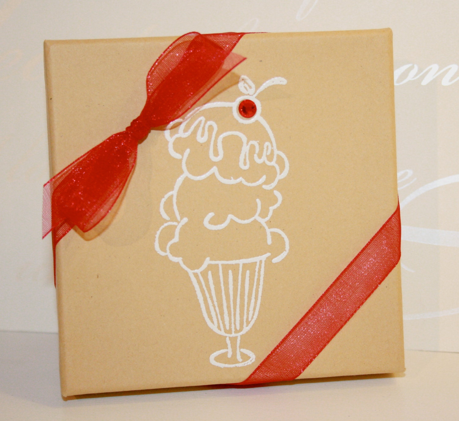 Ice Cream Sundae gift box Embossed Gift Boxes Paper gift