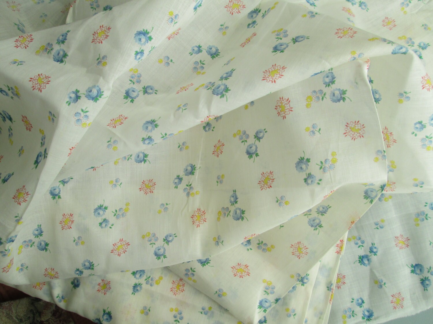 Antique Organdy Vintage 1930's Cotton Lawn Sewing Fabric