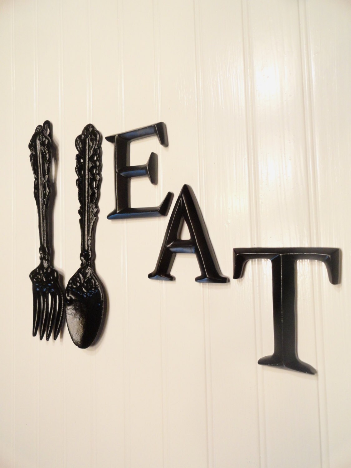 Black Kitchen Wall Decor Large Fork Spoon Wall Decor Eat