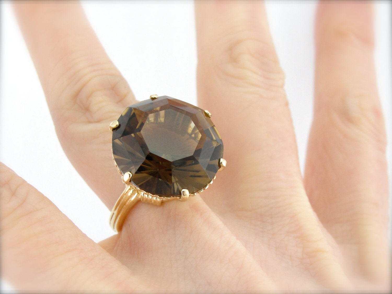 Vintage Bauble Bold Statement Ring with 23 carat by MSJewelers