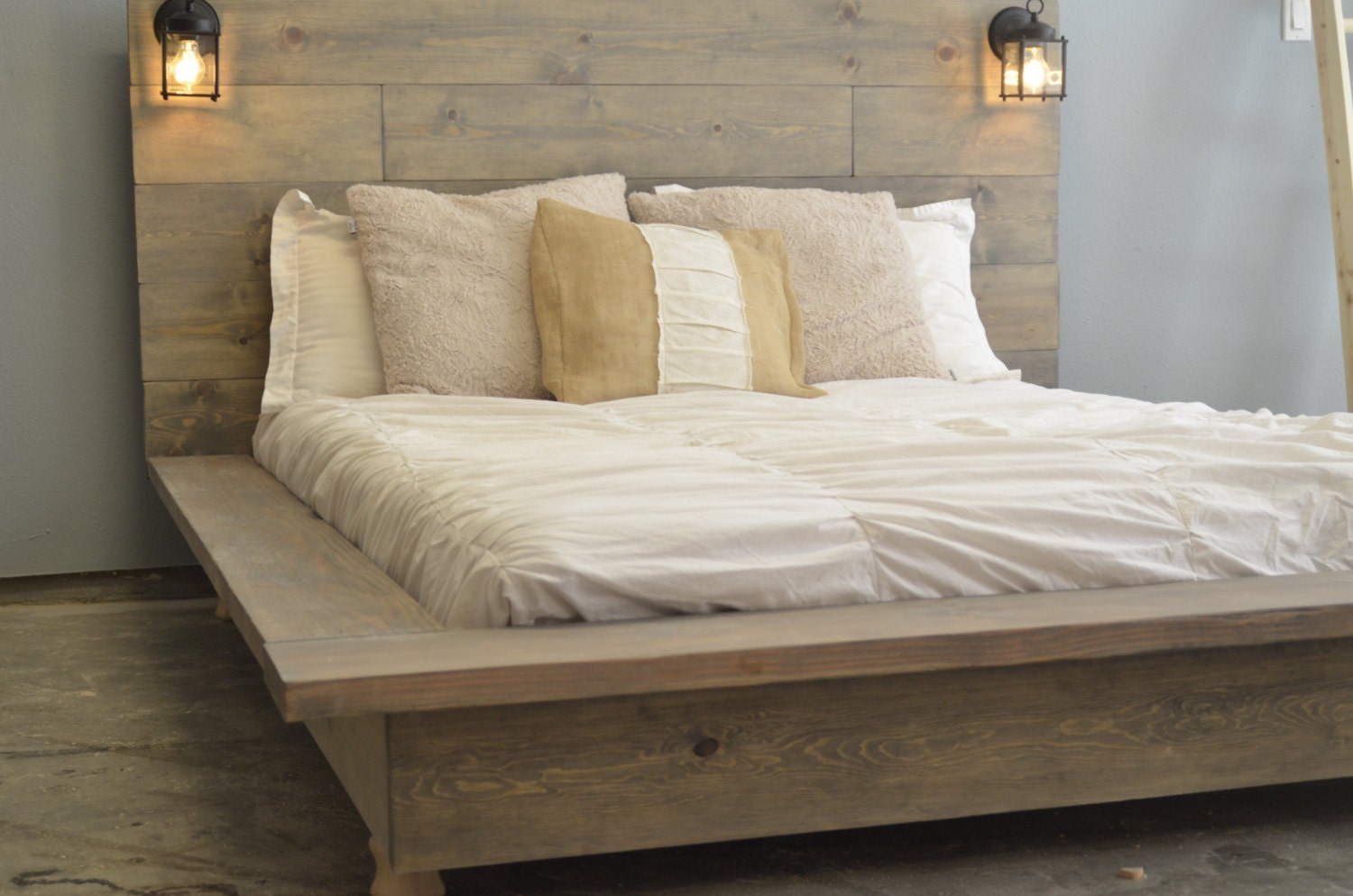 Sale 20% off Floating Wood Platform Bed frame by KnotsandBiscuits