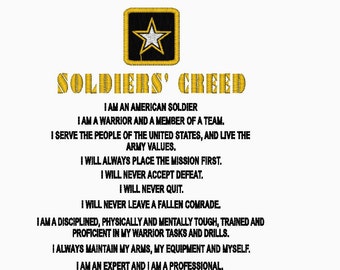 Soldiers creed | Etsy