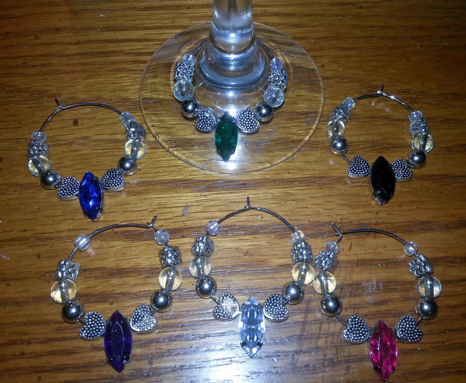 Faceted Jewel Wine Glass Rings I 106
