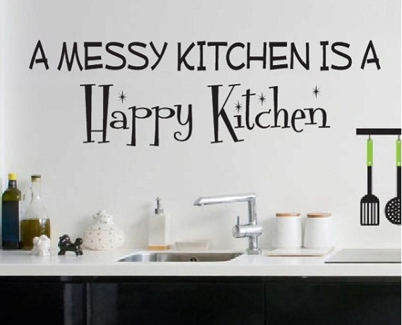 Kitchen Wall Quote Sign Vinyl Decal Sticker Big large bathroom
